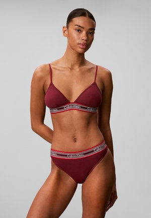 Calvin Klein Underwear, RIBBED STRIPE THONG - ICON COTTON MODAL - String - established red