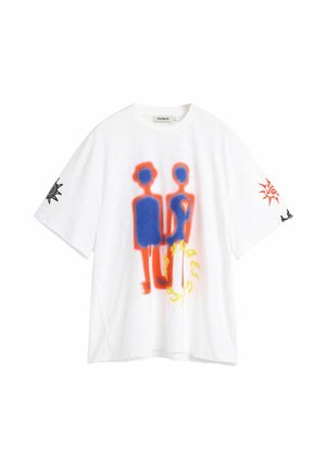Desigual, PRINTED T-SHIRT WITH ROBOTS - T-Shirt print - white