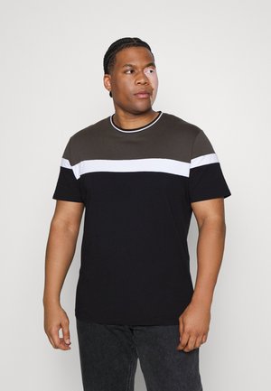 SPLICE STRIPE NECKBAND TEE - Print T-shirt - army