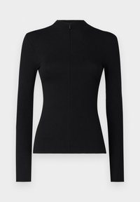 PCKITTE ZIP T-NECK - Long sleeved top - black
