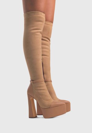 ALICE CAPPUCCINO - CUISSARD ELASTICIZZATI LARGO - Stivali sopra il ginocchio - beige