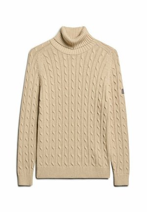 Superdry & Co SLOUCHY CABLE ROLL NECK - Jumper - dark charcoal grey