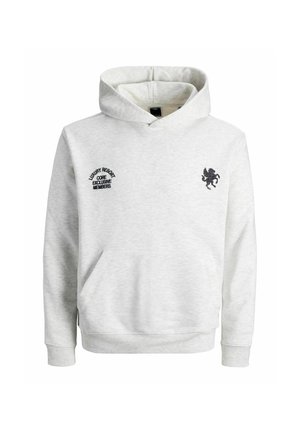 Felpa grigia realizzata in tessuto morbido, con tasca a marsupio frontale, logo ricamato sul petto e polsini e orlo a costine.