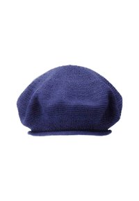 Berretto lavorato a maglia in blu navy intenso. Forma arrotondata con una leggera visiera, caratterizzato da un motivo di tessuto testurizzato. Design leggero e casual.