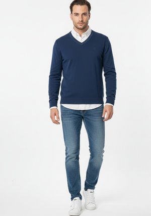 CUELLO PICO  - Jersey de punto - azul