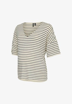 Vero Moda, BLUSE LOCKER GESCHNITTEN V-AUSSCHNITT TIEF ANGESETZTE SCHULTER TOP - T-shirt imprimé - birch
