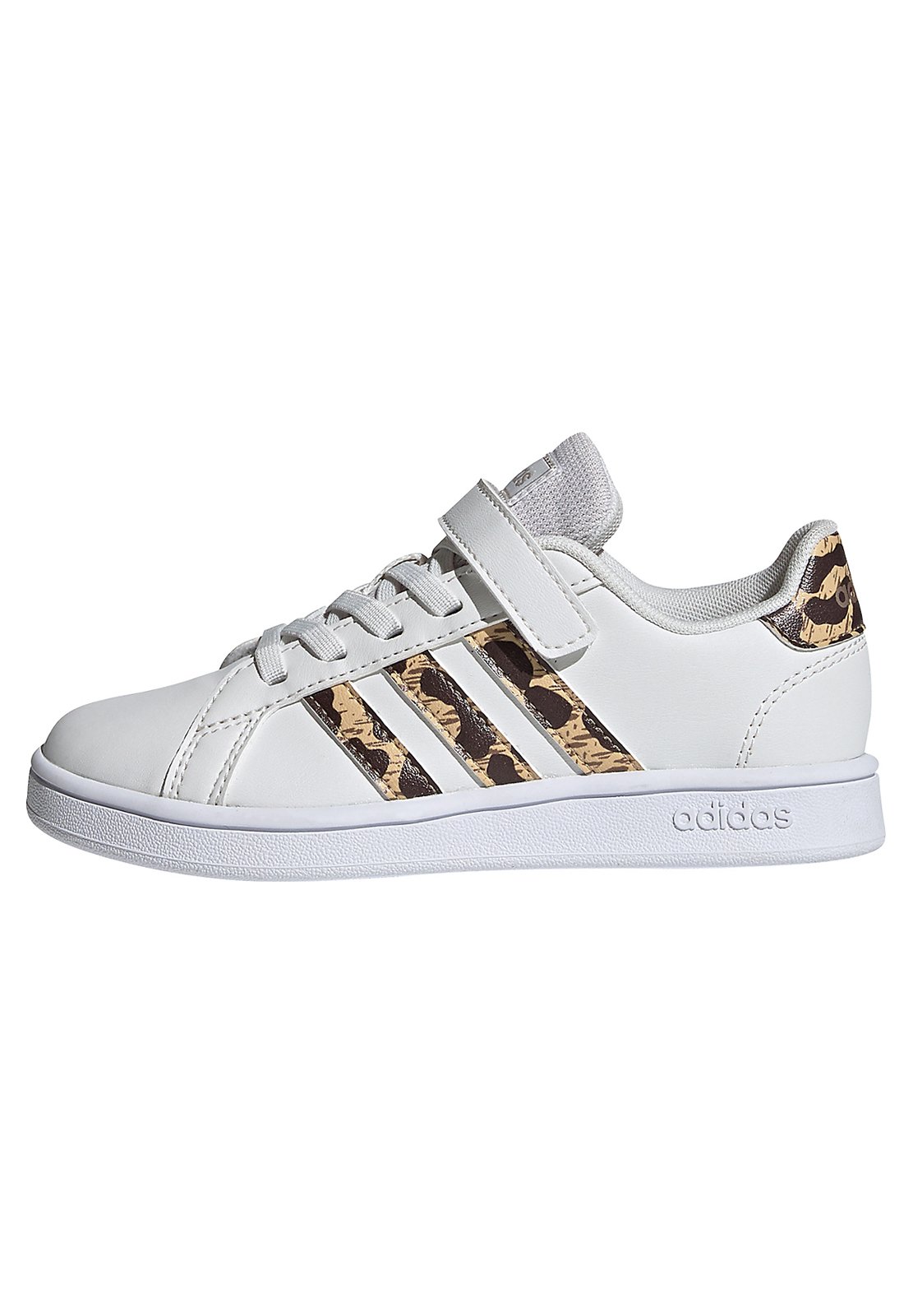 adidas grand court leopard trainers white
