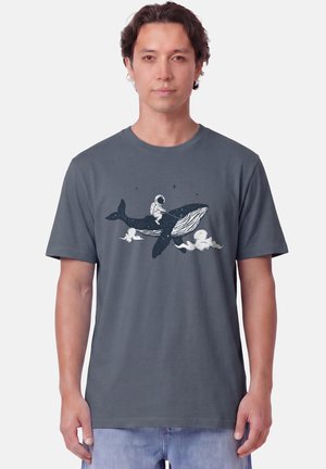 watapparel, SPACEWHALE UNISEX - T-Shirt print - blue grey