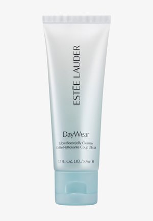 Estée Lauder DayWear Glow Boost Jelly Cleanser tube, 50 ml, lichtblauwe gradient met witte dop.