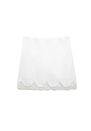 Marks & Spencer, SCALLOP TRIM MINI - A-lijn rok - ivory
