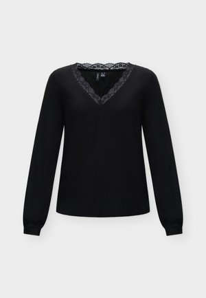 Vero Moda, VMBELLA LACE TOP - Maglietta a manica lunga - black