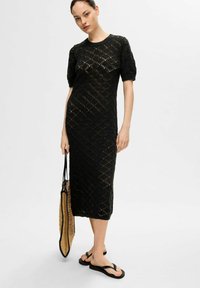 Selected Femme Pletené šaty - black
