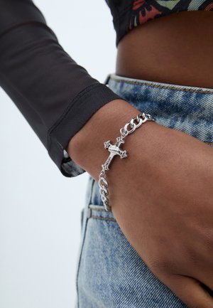 Ed Hardy LOS ANGELES CROSS CHAIN BRACELET UNISEX - Zapestnica - silver-coloured