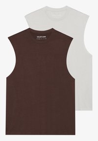 UNISEX 2 PACK - Felső - light grey/brown