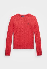 CABLE KNIT COTTON CREWNECK SWEATER - Pulóver - starboard   red