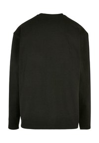 Black long-sleeve T-shirt with a round neckline, made of soft cotton fabric. Features a simple, unembellished design and relaxed fit.