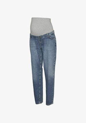 Heledus teksad heledas sinises denimis, pehme ja veniv hall vöökoht, sirge lõige ning traditsiooniline viie tasku disain.