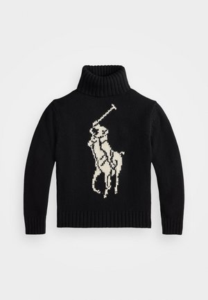 BIG PONY WOOL TURTLENECK SWEATER - Pullover - black/authentic cream