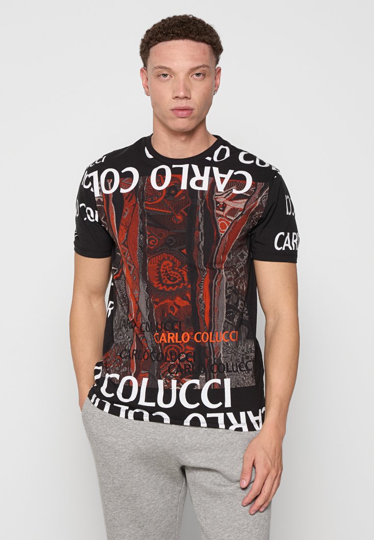carlo colucci T-shirt print zwart