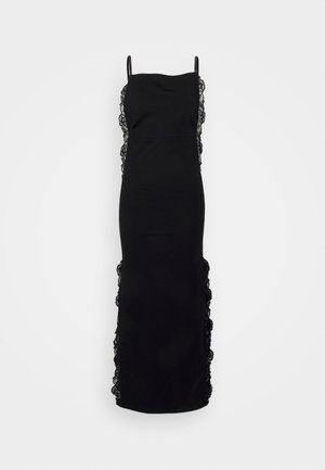 BARE BACK DRESS WITH LACE DETAIL - Koktailové šaty/večierkové šaty - black sheath