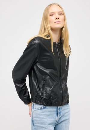 Mustang Leren jas - schwarz