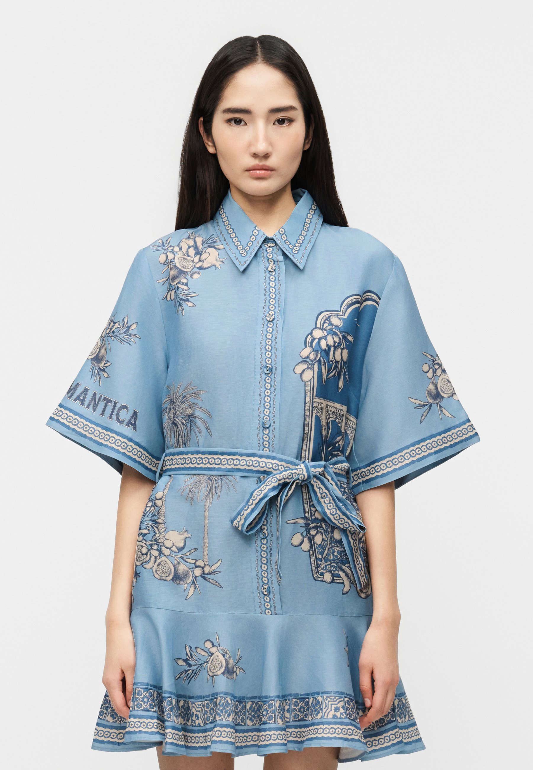 Alemais VILLA ROMANTICA MINI DRESS - Shirt dress - blue - Zalando.ie