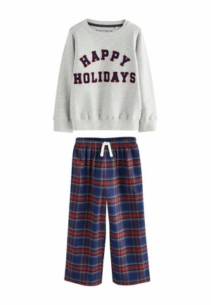 REGULAR FIT - FAMILY CHRISTMAS SINGLE SET - Pyjama - grey/navy/red check happy holidays