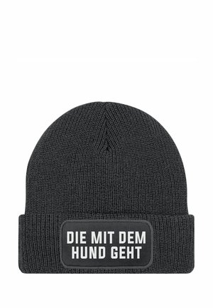 MoonWorks PATCH SPRUCH DIE MIT DEM HUND GEHT LUSTIG - Mütze - dunkelgrau