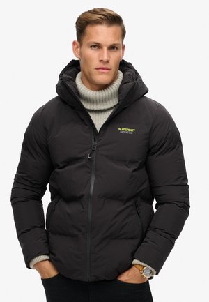 HOODED BOXY PUFFER - Winter jacket - black