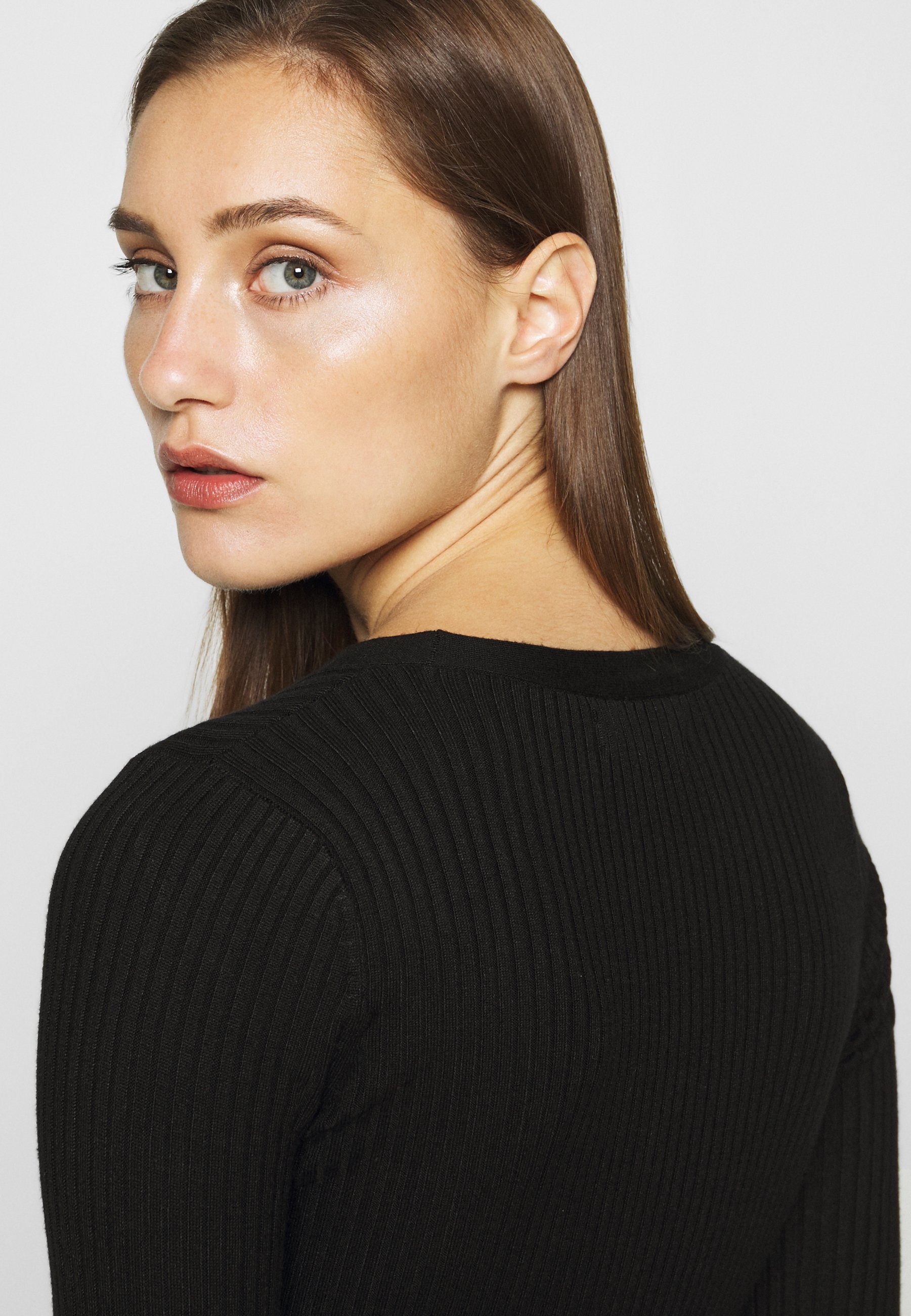 Anna Field BASIC rib 34 sleeve jumper Trui blackZwart Anna Field BASIC rib 34 sleeve jumper Trui blackZwart
