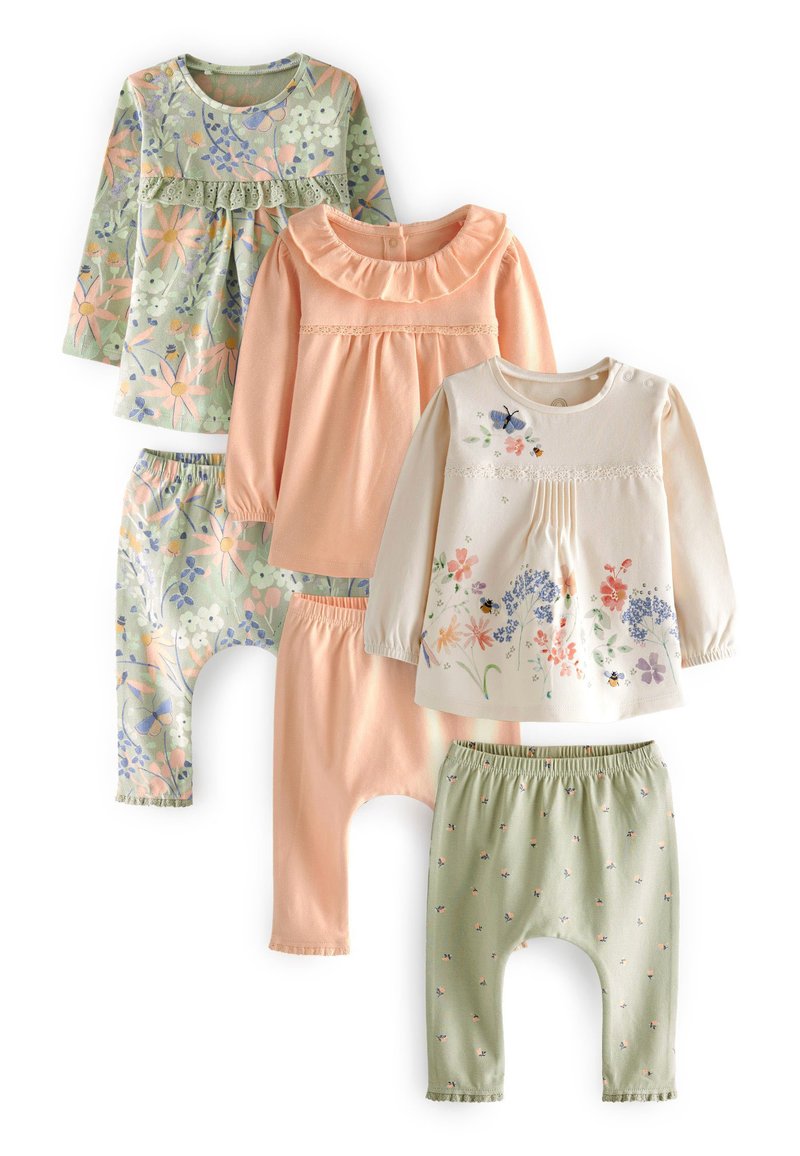 Next 6 PIECE SET STANDARD - Retuusid - püksid - green/white floral