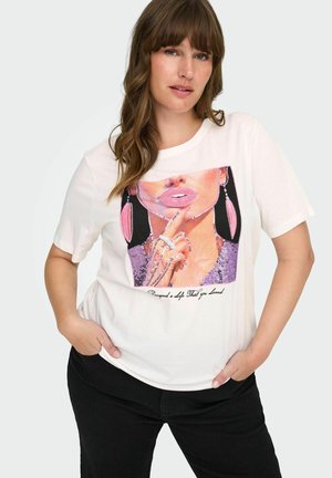 CARCHRISTA SS O-NECK TEE JRS - Printtipaita - cloud dancer