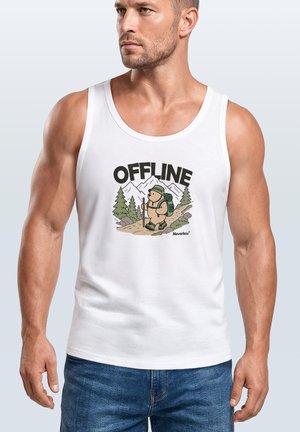 Neverless, TANKTOP HERREN MIT GRAFIK-PRINT - HIKE ADVENTURE BEAR - - Top - weiß