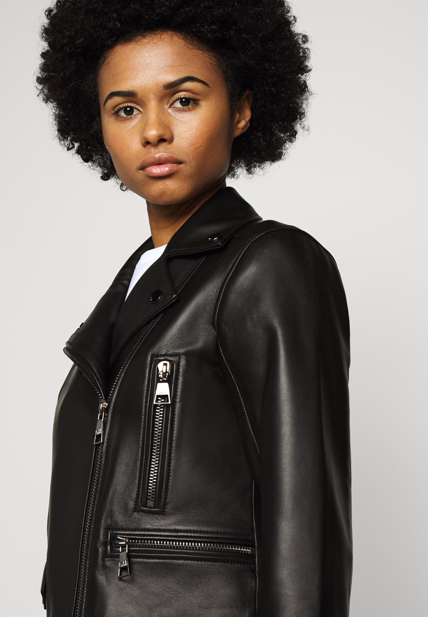 KARL LAGERFELD LEGEND BIKER JACKET Leren jas black KARL LAGERFELD LEGEND BIKER JACKET Leren jas black
