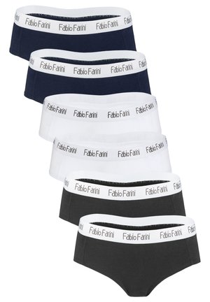 6ER PACK COTTON HIPSTER SLIP MIT WEISS ABGESETZTEN BUND - Pants - schwarz/weiß/dunkelblau