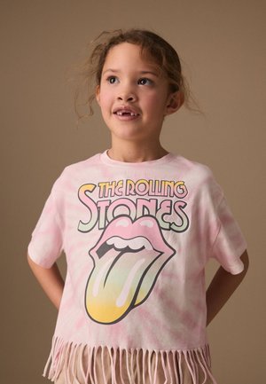 Next, REGULAR FIT - ROLLING STONES FRINGE BAND - T-Shirt print - pink tie dye