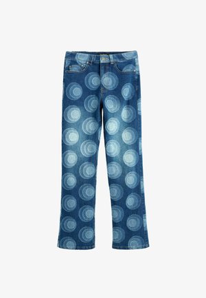 Desigual, PRINTED DENIM TROUSERS - Jeans Straight Leg - blue