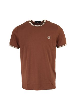 TWIN TIPPED - Basic T-shirt - whisky brown ecru
