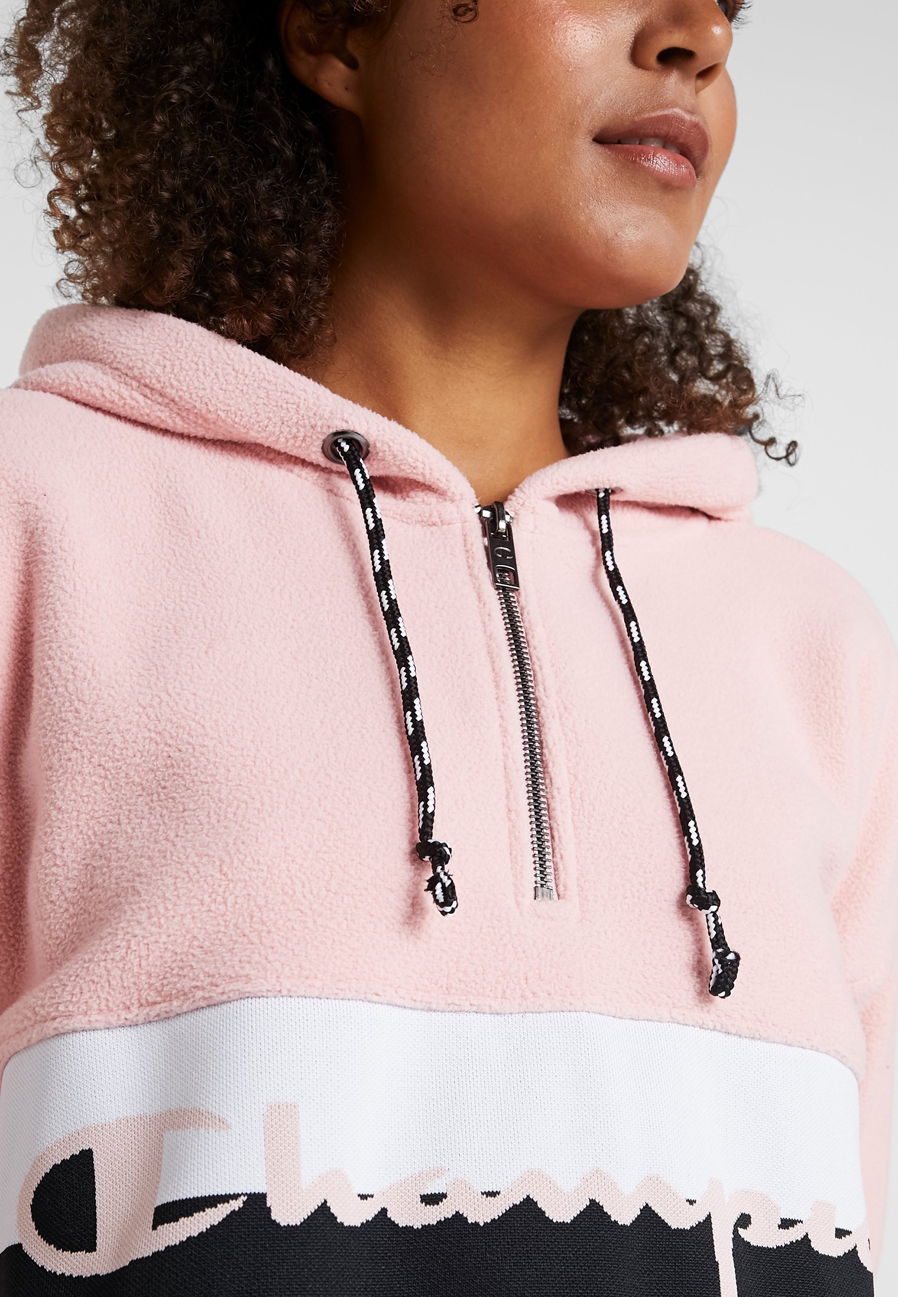 pink half zip hoodie