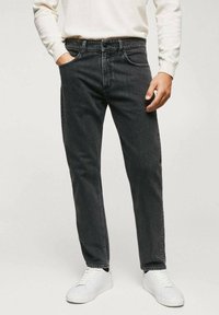 Mango Vaqueros rectos - black denim
