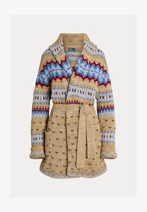 Polo Ralph Lauren WOOL-BLEND SHAWL CARDIGAN - Gilet - tan multi