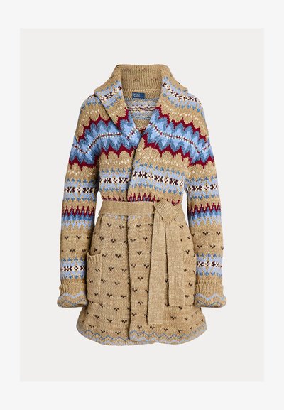 Polo Ralph Lauren WOOL-BLEND SHAWL CARDIGAN - Casaco de malha - tan multi
