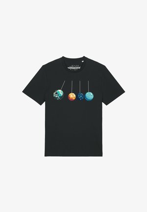watapparel, WELTRAUMFORSCHER UNISEX - T-shirt imprimé - black