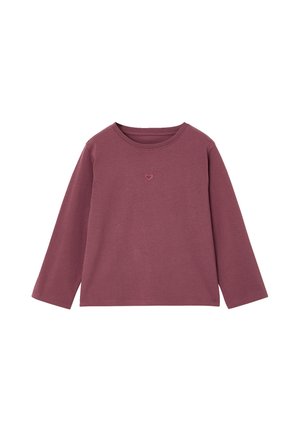 Vertbaudet, VERTBAUDET SHIRT MIT KLEINER HERZ-STICKEREI MÄDCHEN - Long sleeved top - pflaume