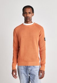Calvin Klein Jeans BADGE EASY SWEATER - Trui - burnt clay