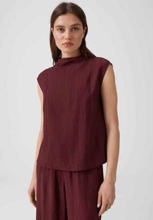 OPUS, SLIM CRINKLE FIT - T-shirt basic - cherry jam
