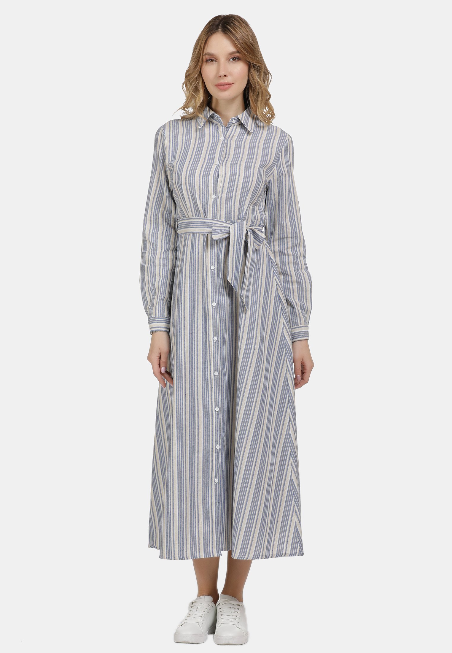 usha Blusenkleid - blau weiss gestreift/blue denim - Zalando.de