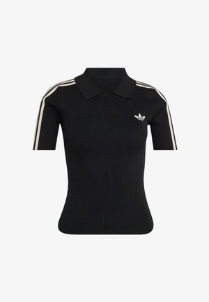adidas Originals, TECH RIB CALI TEE - Polo - black chalk white