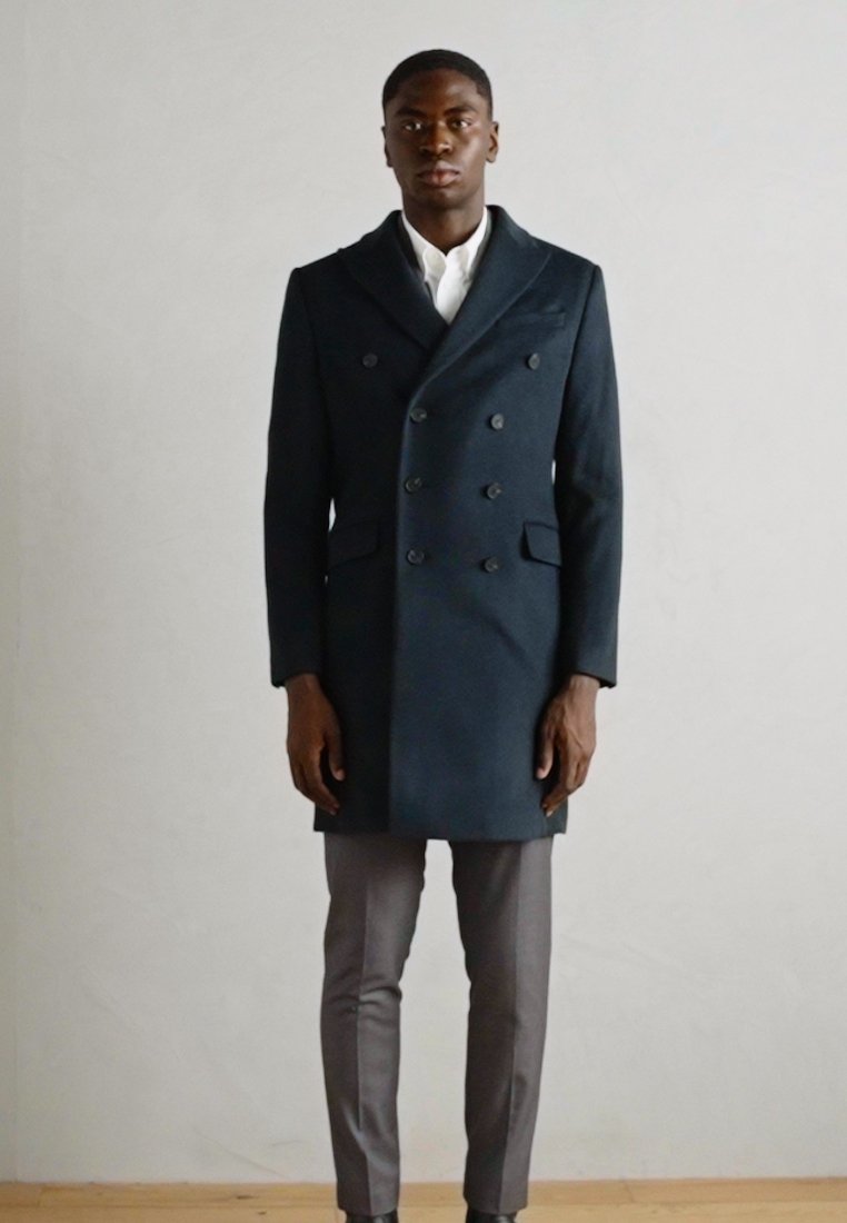 Isaac Dewhirst LONG PEA COAT - Classic coat - navy/dark blue - Zalando