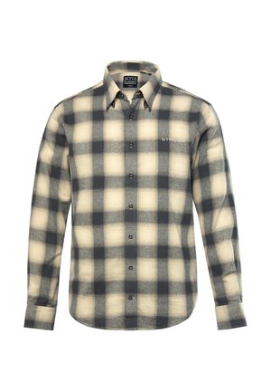 STHUGE CHECK LONG SLEEVE COVERED BUTTON-DOWN COLLAR - Shirt - beige
